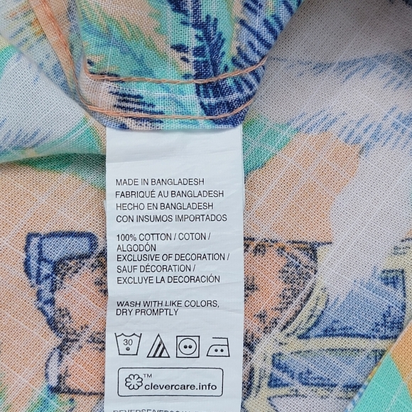 IZOD Saltwater Tropical Graphic Dockside Short Sleeve Button Down Shirt Sz M NEW - Picture 13 of 13